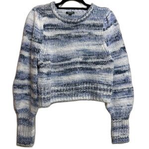 Wild Fable Blue Watercolor Knit Crewneck Cute Trendy Sweater Women's Sz Large